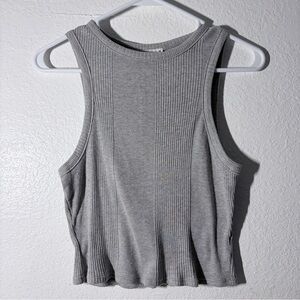 Urban outfitters Basic Ribbed Tank Top cropped - Gray